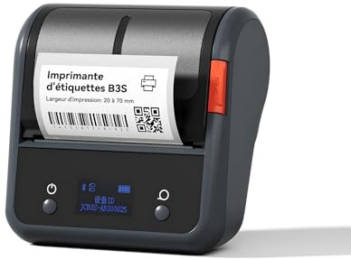 NIIMBOT B3S Machine à étiqueter avec Ruban adhésif (70x40mm), Bluetooth imprimante Thermique Portable Autocollant Étiqueteuse, Largeur d'impression de 7,5 cm, Monochrome