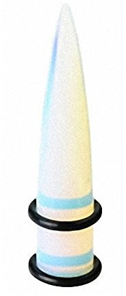 Piersando Piercing Ohrpiercing Flesh Dehnungsstab Dehnstab Taper Expander Ohr Stab Plug Dehnstab aus Stein in Weiß 10mm