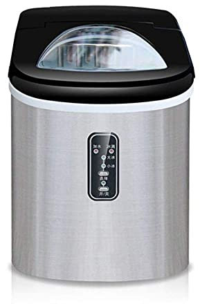 TEmkin Macchina per Ghiaccio Portatile da banco 15Kg di Ghiaccio in 24 Ore Cubetti di Ghiaccio Pronti in 8 Minuti Perfetto per Feste Bevande Miste Finitura in Acciaio Inossidabile