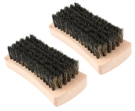 Healeved 2pcs Boar Bristle Shoe Brush Wooden Handle Laundry Cleaning Bristle Shoes for Household Use and Cleaning Clothes