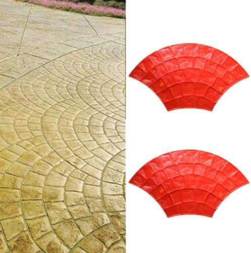 Stampi per Cemento Effetto Pietra Set di 2 Tappetini in Cemento con Motivo Antiscivolo, Stampi Realistici per Timbri in Cemento per Piastrelle in Pietra, Timbri di Cemento Senza Soluzione di Continuit