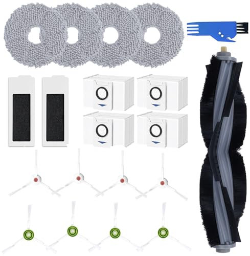 Kit d'accessoires de rechange de qualité supérieure pour ECOVACS DEEBOT T20 Omni / T20e Omni | Avec brosse principale, filtre, brosses latérales, chiffons à serpillère, sac à poussière et outil de