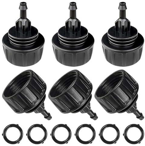 Lot de 6 connecteurs de tuyau d'irrigation goutte à goutte, tuyau d'irrigation goutte à goutte de 6,35 mm vers robinet/adaptateur de tuyau d'arrosage, connecteurs de tuyau d'irrigation goutte à goutte