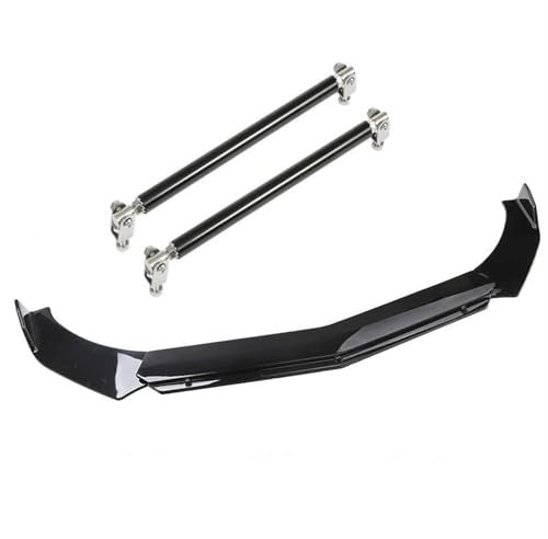 WIRMEC Spoiler Front Stoßstange Lip Spoiler Körper Verlängerung Dekoration Unterstützung Stangen Halten Für Hatchback Limousine Frontspoiler(Gloss Black Set)