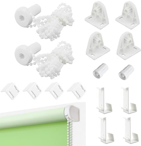 2 Set Klemmfix Halterung,Rollo Halterung Fenster,18mm Ohne Bohren Rollo Ersatzteile,Klemmhalter Für Rollos,Klemmfix Für Verdunkelungsrollo Doppelrollo Fenster Seitenzugrollo(Weiß)