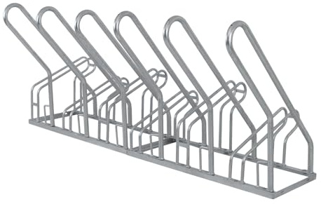 TRUTZHOLM Fahrradständer für 6 Fahrräder 210x40x85 cm Stahl feuerverzinkt rostfrei langlebig Fahrradparker flexibel stellbar 2x3 Fahrräder oder 1x6 Fahrräder höhenversetzte Radaufnahme mit Anlehnbügel