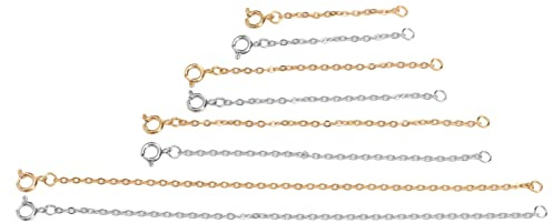 Ailgely HALSKETTE VERLÄNGERUNG EDELSTAHL GOLD SILBER EINSTELLKETTE SCHMUCK DEKO FÜR ARMBAND FUßKETTCHEN