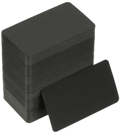 PATIKIL 300 Stück Karteikarten Blanko 9x5cm Gestrichenes Papier, Schwarz