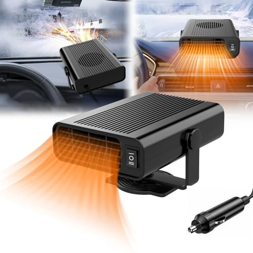Horuili® Calefactor de Coche portátil, deshumidificador de Parabrisas de Coche, descongelador para calefactores de Coche portátiles, Ventilador de calefacción y refrigeración 2 en 1