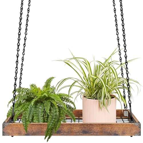 HENAYUK Blumenampel Blumentopf Hängend Mit Kette Hängetöpfe Blumenampel Hängend Innen Für Innen Außen Pflanzen Blume Decken Balkone 2er Set
