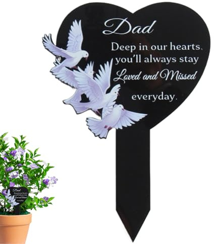 Piquets commémoratifs pour cimetière - Plaques imperméables en forme de cœur pour tombes - Décorations de souvenir pour maman, papa, ami, parent, cimetière