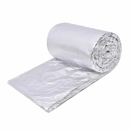 Fire Blanket, Ceramic Fiber Insulation Roll 24 Inch Wide Multiple Lengths for Stoves and Fireplaces(2in Double-Sided Foil,141x24)