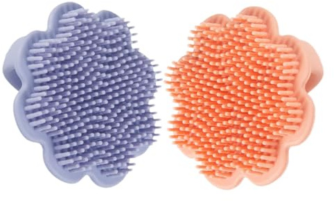 Toyvian 2pcs Shampoo Brush Silicone Scalp Massager for Newborns Boy Girl Bath Helps Remove Cradle Cap Gentle Hair Brush for Boys and Girls
