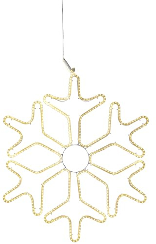 EGLO LED Fensterdeko hängend Tapesil, Hängedeko beleuchtet | Dekoleuchte Schneeflocke, Stahl, Kunststoff in weiss, transparent, warmweiß, IP44