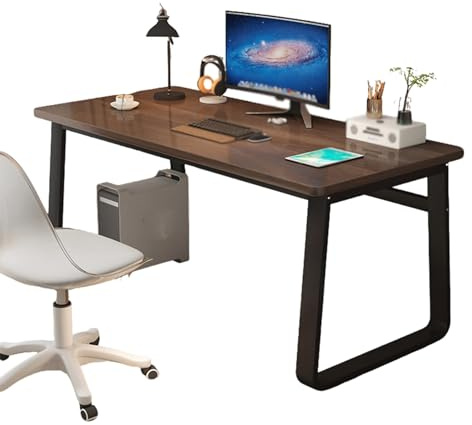 JixCJHj Mesa de Oficina, Despacho Ordenador， Oficina o Estudio，fácil Montaje，Escritorio Grande Minimalista，Ideal para Teletrabajo, Gaming y Estudio(Dark Walnut,100 * 50cm(39 * 20in))