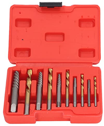 Itonash Set di Estrattori a Vite 10 Pc, Rimozione del Bullone per Punta a Sinistra per Prigionieri Danneggiati con Acciaio Cr MO Resistente All'impatto, per Rimuovere Bulloni Rotti in