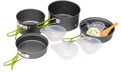 Camp Kochset | Miniküche Picknick - Tragbar Stapelbar mit Griff für Wohnmobil Studentenwohnheim Reise Survival Tailgating Outdooraktivitäten Rucksacktour Wanderung Picknick