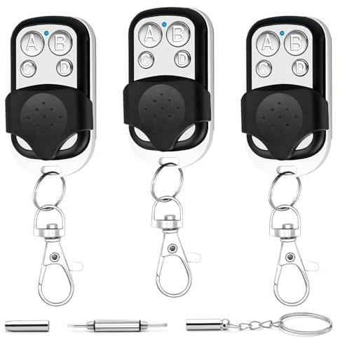 GOZINA Lot de 3 télécommandes universelles pour ouvre-porte de garage 433,92 MHz, copie de codes fixes et rolling, compatible avec portes de garage, portails électriques, portes roulantes et plus