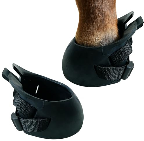 Gummistiefel Pferdehufe, Hufbock Rutschfeste Hufschuhe für Pferde Reitsportschuhe Strahlfäule Pferd Schwarz (M)
