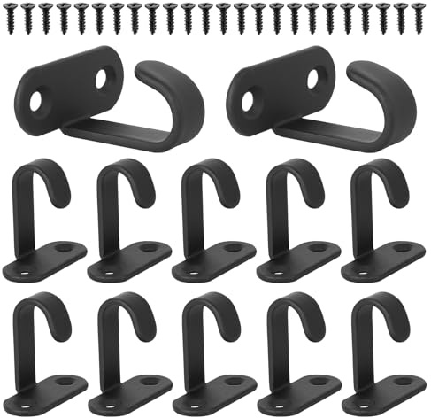 ANBEEISS 20 Pcs Gancho de Techo Resistente, Ganchos Atornillables, Ganchos de Techo de Pared Suspensión para Tazas Toallas, Batas, Abrigos, Ropa, Luces, Plantas en Baños, Cocinas, Garajes
