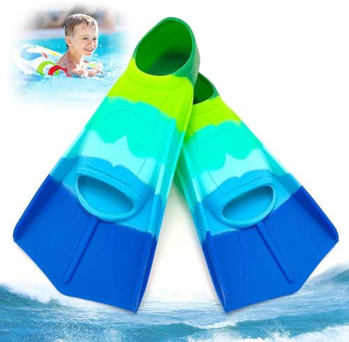 Pinne da nuoto per bambini - Pinne da immersione in silicone corte, Pinne corte per bambini, Pinne corte per bambini, Pinne corte per ragazzi e ragazze XS(30-32)