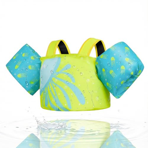 Gogokids Brassards de natation pour bébé - Aide à la natation confortable avec bracelets pour enfants de 1 à 6 ans, 11-30 kg, veste d'entraînement de natation avec boucle de sécurité et manches