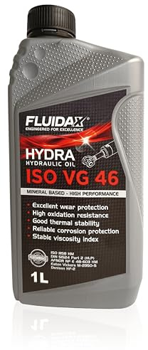 FLUIDAX 1 litro de aceite hidráulico ISO VG 46 HLP para instalaciones hidráulicas, lubricante mineral antidesgaste, anticorrosivo, antiespuma, alto índice de viscosidad HLP - DIN 51524-51525 - ISO HM