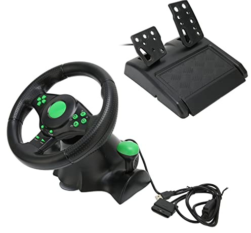Volante per PC Volante da Corsa Realistico per Auto da 180 Gradi con Pedale per Appassionati di Giochi per 360, PC Materiale ABS