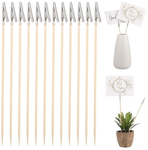 CVUTOVO Crocodile Clips with Alloy and Bamboo Material DIY Accessories Bamboo Stick 100 Pcs for Modeling Tool for Spray Model Kit and Airbrushing Holding Photos