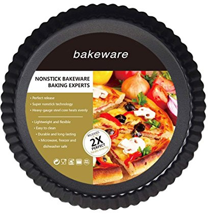 SONSMER 9 inch Bakeware Nonstick & Quick Release Coating Loose Bottom Round Tart Quiche Pan