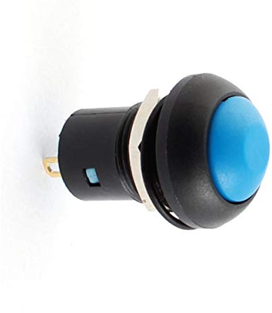 Aexit Interruttore a pulsante a testa blu SPST con montaggio a pannello in rame da 12 V DC 36V 2A ID: 799760