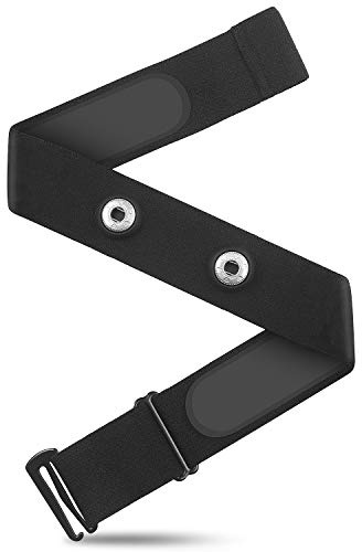 CooSpo Heart Rate Monitor Chest Strap Replacement Belt Compatible with Wahoo and Garmin Transmitters Adjustable Elastic Band-25inch (Hook type)