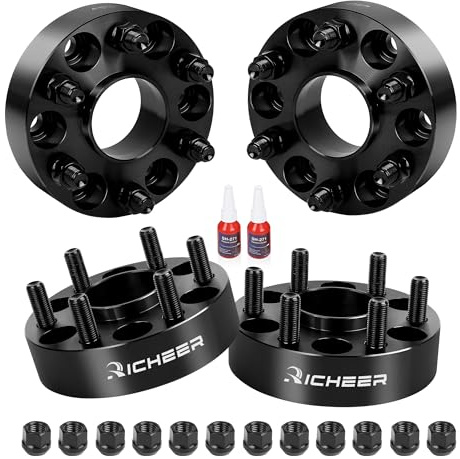 Richeer 6x120 Hubcentric Wheel Spacers for 2015-2023 Colorado, 2015-2022 Canyon, 1.5 inch 6x120mm Wheel Spacer for Acadia Traverse Blazer XT5 XT6 with 14x1.5 Studs & 66.9mm Center Bore