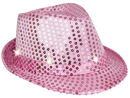 Trendario LED Pailletten Hut - Party & Fasching, leuchtend, Farbe wählbar