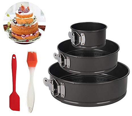 Viilich Cake Tin Set,Nonstick Leakproof 3pcs(4/7/9) Cake Pan Bakeware Cheesecake Pan Springform Cake Tin with Cheesecake Pan Set 100 Pcs Parchment Paper Liners 1 Oil Brush 1 Spatula