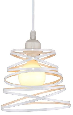 PETITES ECREVISSES Lampadario a Sospensione E27 Retrò Industriale Lampada da Soffitto Ø20cm Creativa Illuminazione interna per Cucina Salotto (Bianca-20cm)
