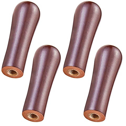 LitKiwi 4Pcs Solid Wooden Beer Tap Handle,Black Classic,3/8''-16 Thread | Black & BrownClassical Style Handle,3/8''-16 Thread for Most Standard American Draft Beer Faucet,Homebrew,Kegerators And Bars