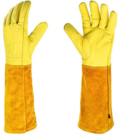 BANGHA Gartenhandschuhe Leder atmungsaktive Gauntlet-Handschuhe Rose, die Langarmhandschuhe for Männer und Frauen Bester Gärtner-Handschuh Gartengeschenke Arbeitshandschuhe (Color : XL)