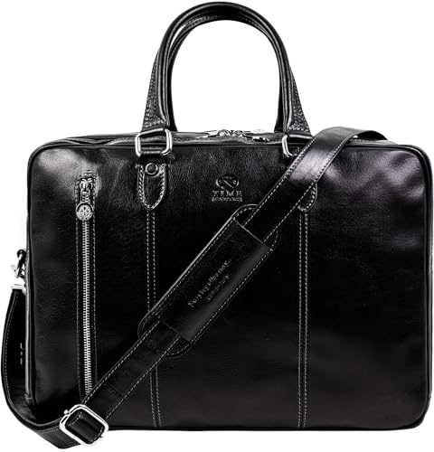 Time Resistance Leder Aktentasche handgefertigte Umhängetasche Laptoptasche für bis zu 15 Zoll Laptop Dokumententasche A4 umwandelbar zum Rucksack