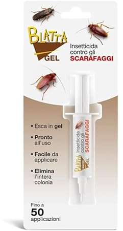 Virsus Gel Scarafaggi, siringa da 10gr, fino a 50 applicazioni, esca per blatte, esca insetticida gel pronto all'uso, insetticida per ambiente domestico e civile, casa, uffici, hotel