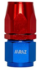 Conector/Racor giratorio de Extremo de Manguera, Línea de Combustible/aceite, Adaptador de Enfriador de Aceite Color Azul Y Rojo Anodizado Recto AN8