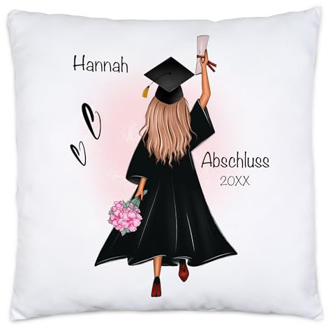 Kiddle-Design Bachelor Master Abitur 2026 Kissen Abschluss Geschenk Personalisiert Name Absolventin Doktor Frauen Damen Schulabschluss Abi