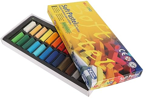 Weiche Pastellkreide, Farbecht, 24 Farben, Leicht zu Verblenden, Weiches Pastellstift-Set Zum Schichten