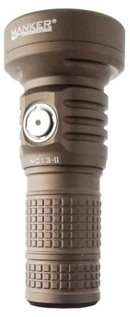 Mankerlight Manker MC13 II (High-end Version) Rechargeable Portable Flashlight, Max Up to 4500 Lumens 665m Beam Throw, LUMINUS SBT90.2 LED, with Soft Filter, Magnetic Tail (Sand, 18350+18650 Battery)
