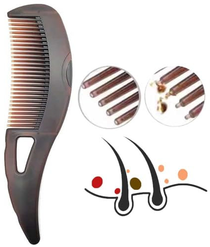 Pettine a denti cavi per alleviare la forfora, per massaggio del cuoio capelluto e rimozione della forfora, riduce il prurito del cuoio capelluto, pettine per la cura del cuoio capelluto, per donne e