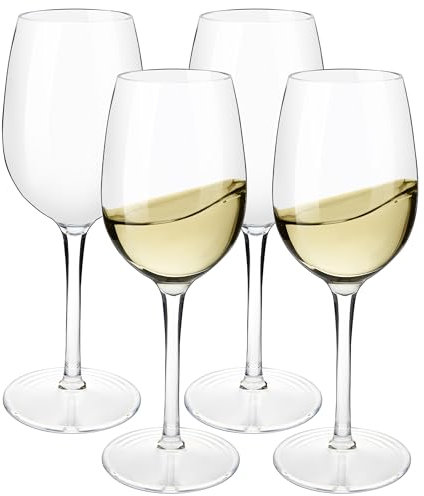 HAHASHOW Divino Calice Vino Bianco, 100% Tritan-Plastica Bicchiere da vino rosso, Adatto alla Lavastoviglie, 355ml, Set di 4