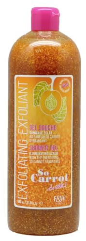 Gel Douche Exfoliant, Gommant Ultra Eclaircissant, Adoucissant au parfum SO CARROT Dynamisant 1000ml
