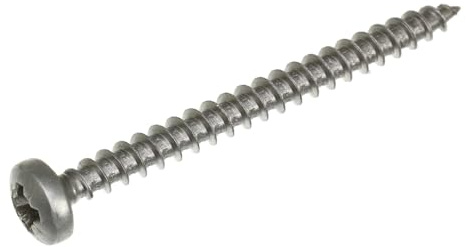 SECCARO Spanplattenschraube Halbrundkopf 4 x 45 mm, Edelstahl V2A VA A2, Holzschraube mit Vollgewinde, Kreuzschlitz/PZ, 150 Stück