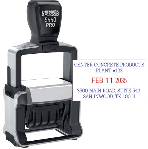 Mark 2000 5440 Professional Self Inking Date Stamp with Custom Text - Up to 4 Lines of Text