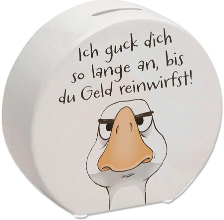 Gilbert die Gans Spardose mit Spruch Anstarren bis Geld fließt Cartoon Gilbert Der Witz für Miesepeter Geizhals - Kerl zum Lachen